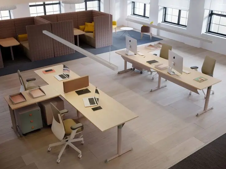 Spacious office with multiple desks