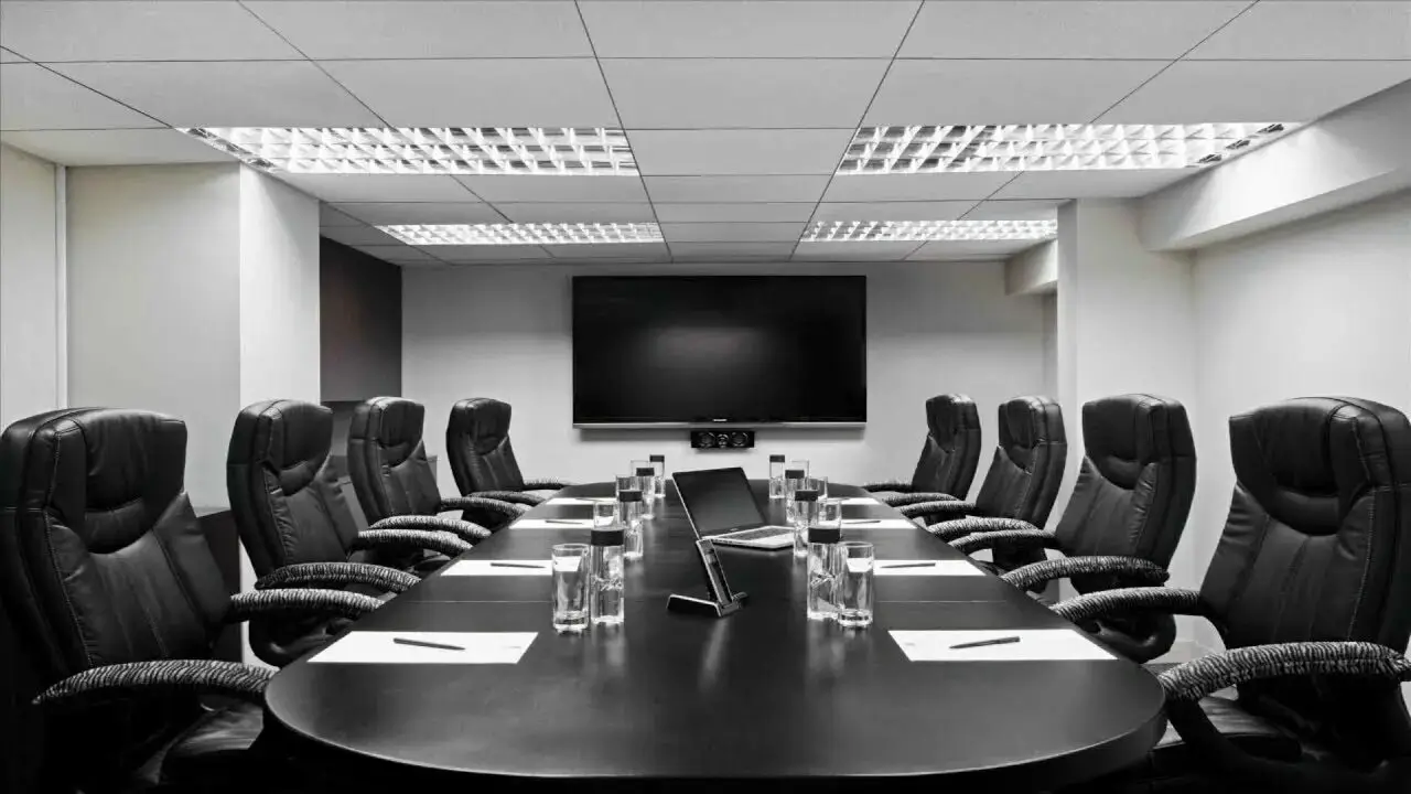 Room prepared for a presentation or event