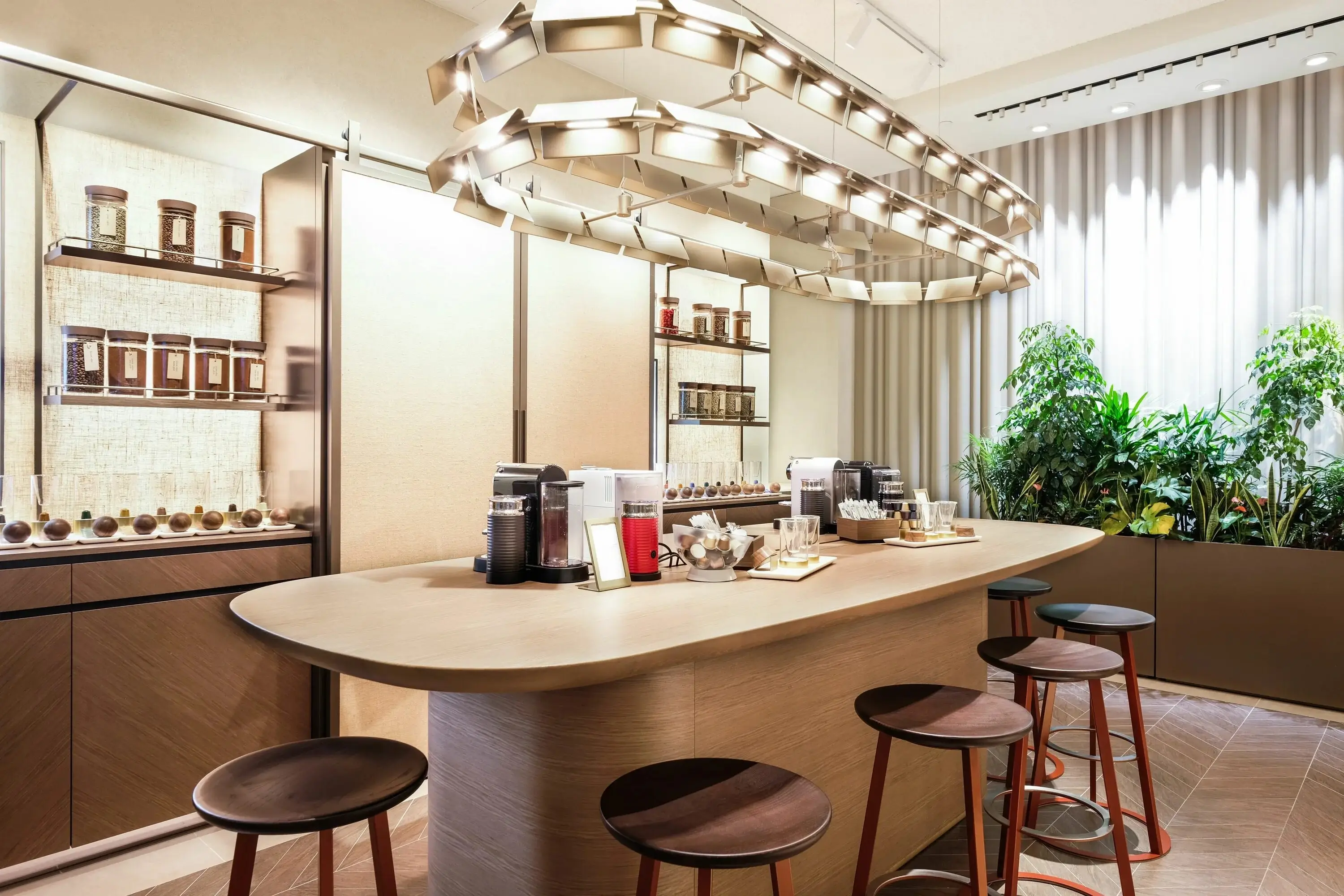 Stylish coffee bar in an office lounge